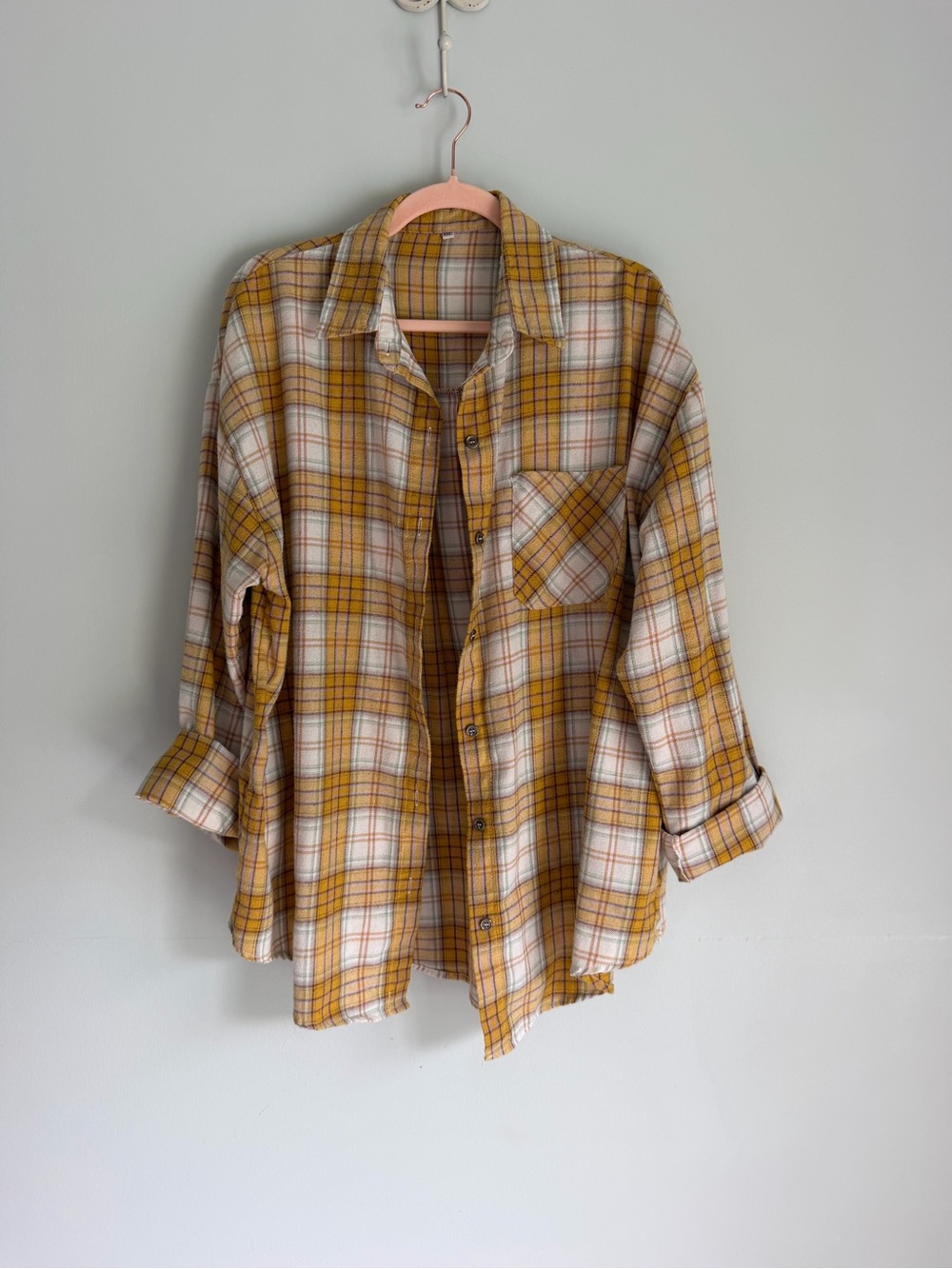 Yellow Plaid Long Flannel